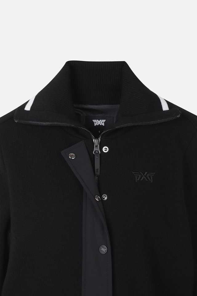PXG 우븐 치마 여성 하이브리드 에리형 니트 원피스