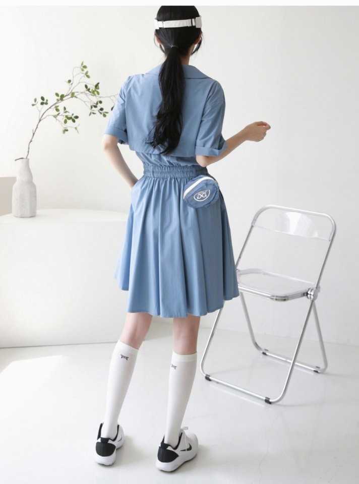 지포어 여성 쇼트 슬리브 포켓원피스(2color)