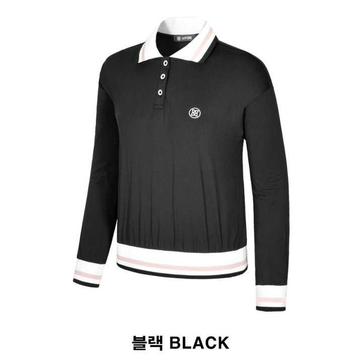 지포어 여성 슬리브 필드 스판 긴팔 카라티(3color)
