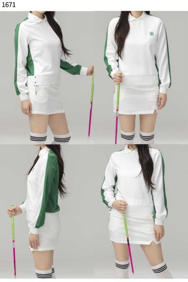 지포어 여성 뒷배색 카라 티셔츠(2color)