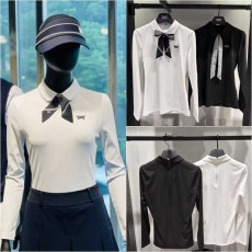 PXG 여성 스카프 칼라 롱슬리브 티셔츠(2color)