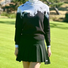 PXG 우먼 옴브레 니트 후드 스웨터
