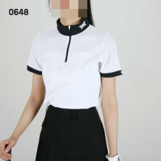 PXG 여자 0648 와플 반팔 반집업 티셔츠(3color)