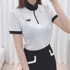 PXG 여성 여름 모크넥 배색 셔츠(3color)