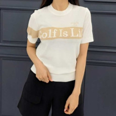 말본 여성 여름 GOLF is Life 배색 니트(5color)