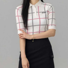 타이틀리스트 수입고급 여성 체크 로고 자수 카라티셔츠(3color)