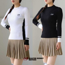 마스터바니 여성 셔링 하이넥 골지니트(2color)