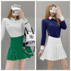 지포어 여성 투톤 컬리 피케이 폴러 셔츠(2color)
